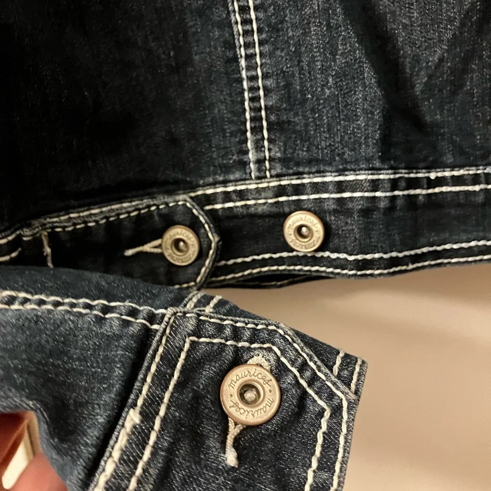 Maurices Dark Wash Stretch Denim Jean Jacket XL - Picture 3 of 6